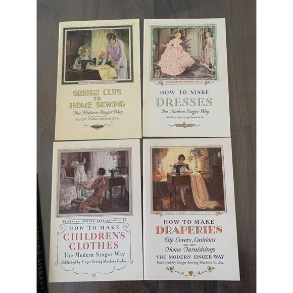 Singer Sewing Library 4 Booklets with Slip Cover Vintage 1930-1932 N6 - Picture 2 of 5